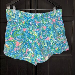 Lilly Pulitzer Blue, Pink & Green Paisley Athletic Shorts